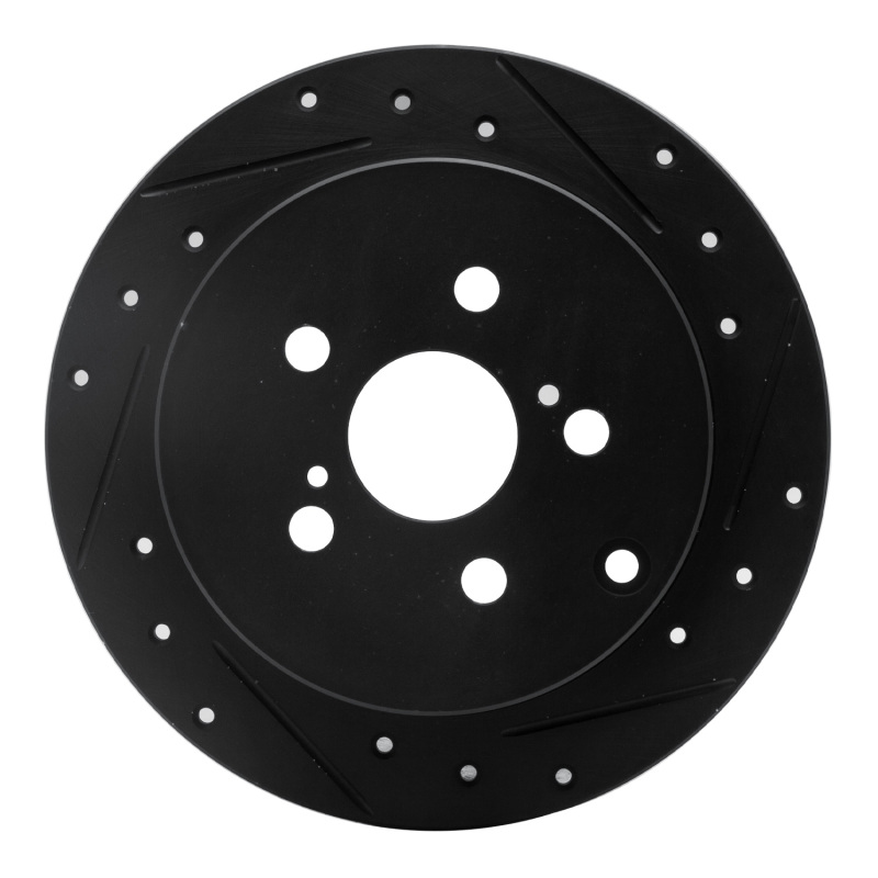Pontiac Vibe Brake Rotor (1) - Rear Right - R1 Concepts - Drilled & Slotted - Black - `00-`10
